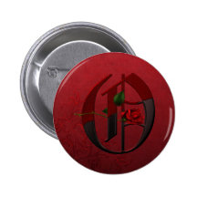 Monograma cor-de-rosa gótico O Botons