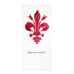 MONOGRAMA DE VERMELHO FLEUR DE LISE DAMASCO CONVITE
