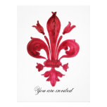 MONOGRAMA DE VERMELHO FLEUR DE LISE DAMASCO CONVITES