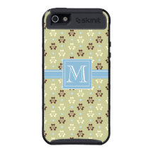 Monograma dos azul-céu com caso do iPhone 5 de Ski Capas iPhone 5
