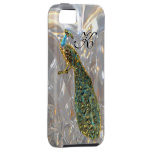 Monograma elegante Glam do pavão iPhone 5 Capa