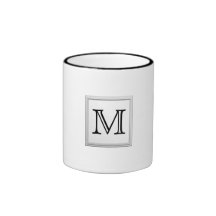 Monograma feito sob encomenda impresso. Preto e br Caneca