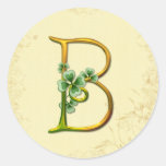 Monograma irlandês B do ouro Adesivo