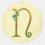 Monograma irlandês N do ouro Adesivo