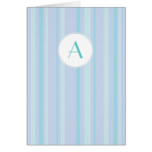 Monograma listrado - azul & Lilac Cartoes