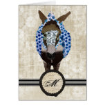 Monograma Notecard do rosa do azul de Moses Cartao