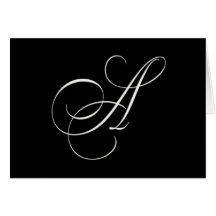 Monograma preto e branco elegante - rubrique A Cartões