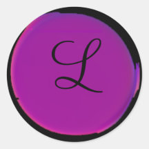 Monograma roxo violeta das bolinhas adesivo