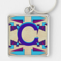 Monogramas coloridos CricketDiane do divertimento Chaveiros