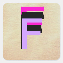 Monogramas - letras - alfabetos - CricketDiane Adesivos Quadrados