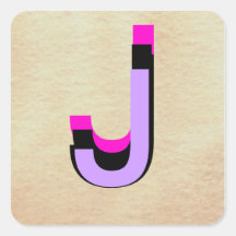 Monogramas - letras - alfabetos - CricketDiane Adesivo Quadrado