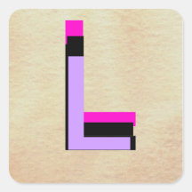 Monogramas - letras - alfabetos - CricketDiane Adesivo Em Forma Quadrada