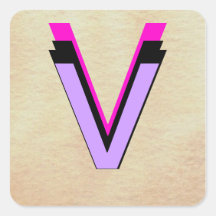 Monogramas - letras - alfabetos - CricketDiane Adesivo Em Forma Quadrada