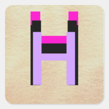 Monogramas - letras - alfabetos - CricketDiane Adesivo Em Forma Quadrada