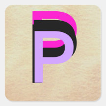 Monogramas - letras - alfabetos - CricketDiane Adesivo Em Forma Quadrada