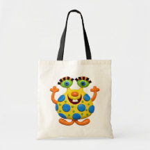 Monstro amarelo manchado bolsas para compras