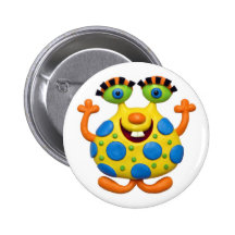 Monstro amarelo manchado botons