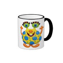 Monstro amarelo manchado caneca