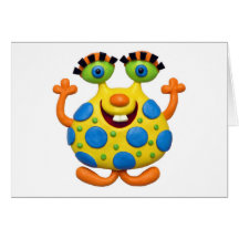 Monstro amarelo manchado cartões