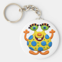 Monstro amarelo manchado chaveiro