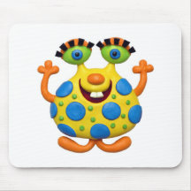 Monstro amarelo manchado mouse pad