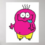 monstro parvo que cola para fora a língua poster