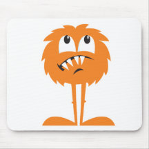 monstro peludo alaranjado engraçado mouse pads