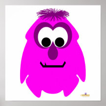 Monstro pequeno Fuscia Fran Posters