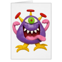 Monstro roxo pateta cartões