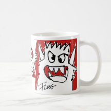 Monstro vermelho dos desenhos animados caneca