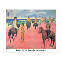 Montada na praia por Paul Gauguin Cartão Postal