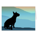 Montanhas azuis bull terrier cartão