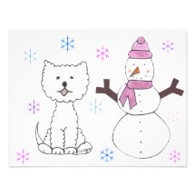 Montanhas Terrier branco ocidentais & boneco de ne Convite Personalizados