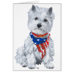 Montanhas Terrier branco ocidentais patriótico Cartões