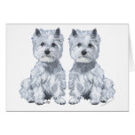 Montanhas Terrier branco ocidentais que senta gême Cartoes