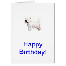 Montanhas Terrier branco ocidentais Westie Cartao