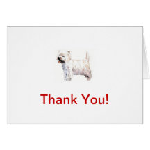 Montanhas Terrier branco ocidentais Westie Cartao