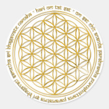 Moola Mantra, flor da vida/ Adesivo Em Formato Redondo