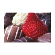 Morango e chocolates impressão de canvas envolvidas