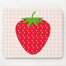 Morango vermelha na verificação do guingão mousepad