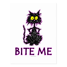 Morda-me! Design do presente do gato Cartão Postal