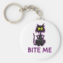 Morda-me! Design do presente do gato Chaveiros
