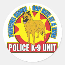 Mordida de Malinois do belga K9 Adesivo Em Formato Redondo