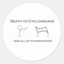 Morte ao Cyclohexane Adesivo Em Formato Redondo
