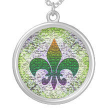 Mosaico da flor de lis colar personalizado