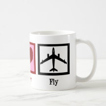 Mosca do amor da paz caneca