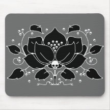 Motivo do crânio do lírio mouse pads