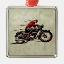 MOTOCICLETA DE COMPETÊNCIA CLÁSSICA ORNAMENTO