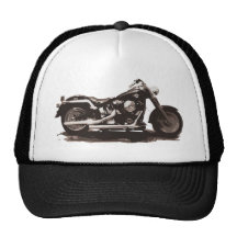 Motocicleta gorda clássica do menino bonés