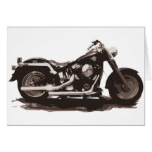 Motocicleta gorda clássica do menino cartões